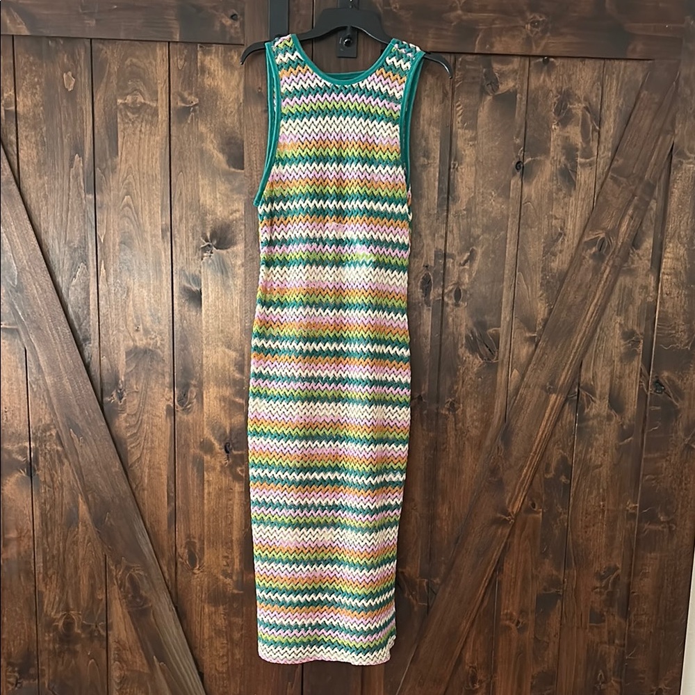 Multicolor Chevron Knit Cover Up